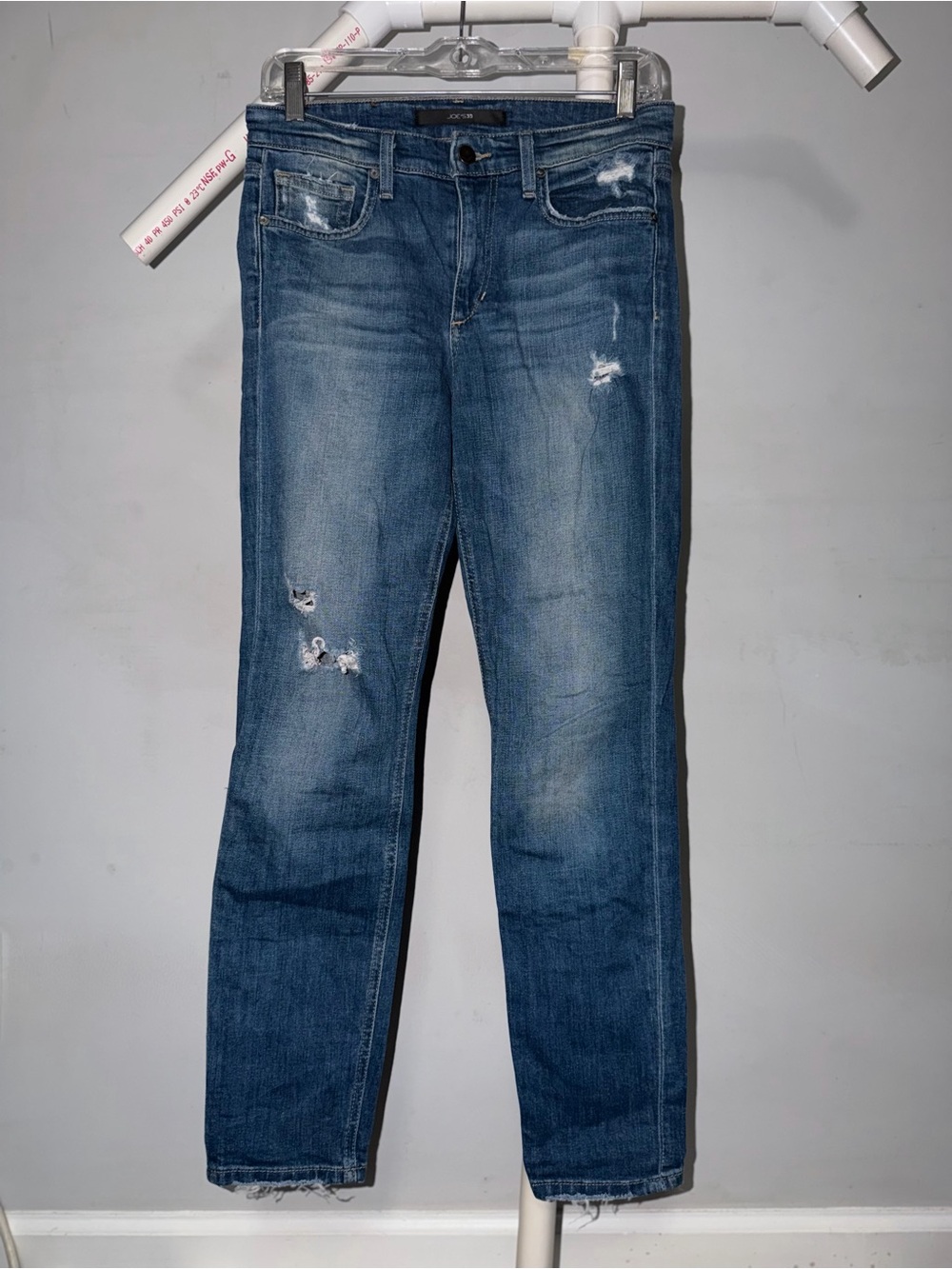 Joe's Jeans Women's Medium Blue Straight Leg Distressed Jeans